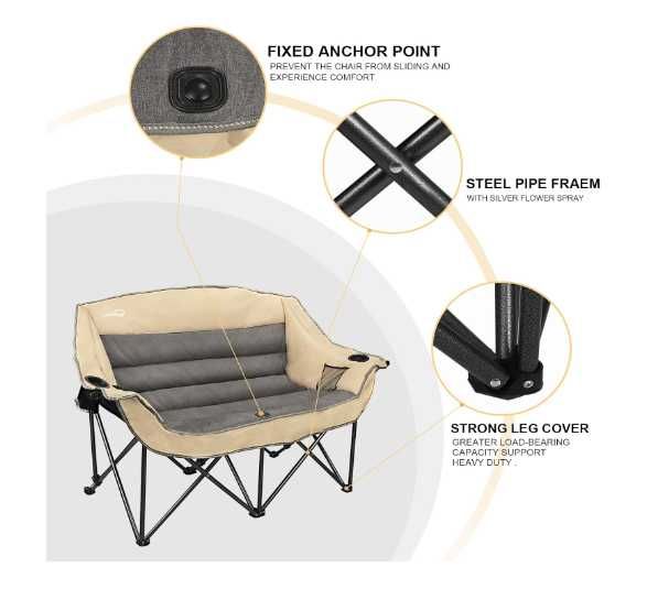 Складной походный кресло для двоих-100х90х52 см Доставка бесплатно