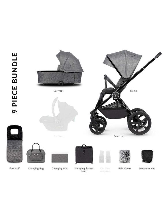 Количка Venicci Upline Slate Grey + Кошница Britax Römer Baby Safe Pro
