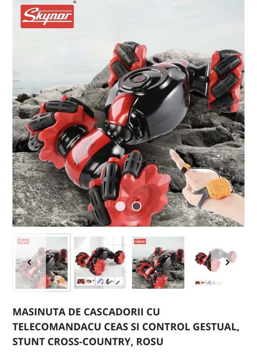Masinuta de cascadorie cu telecomanda si ceas