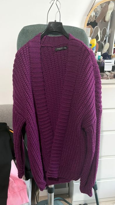 Cardigan mov prună s Oversize reserved