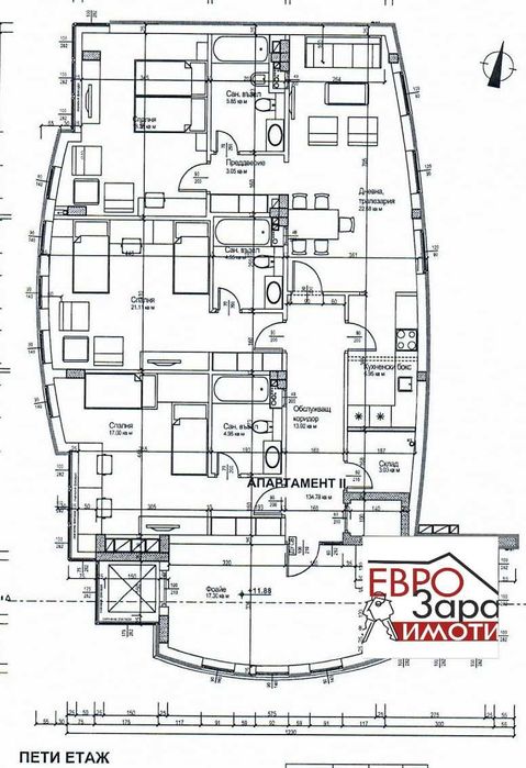 Продава се Четиристаен апартамент в Стара Загора, Център - 140 кв.м за 1488 €/кв.м - Снимка #1
