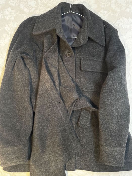 Ново графитеносиво палто - вълна и кашмир