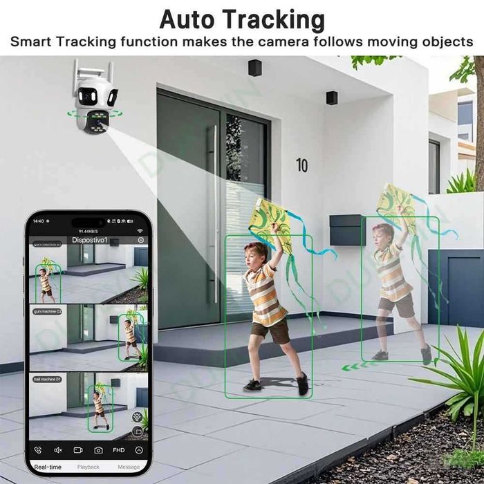 Камера с 3 обектива 12MP 4K 5X Zoom WiFi PTZ IP Външна Камера ICSEE