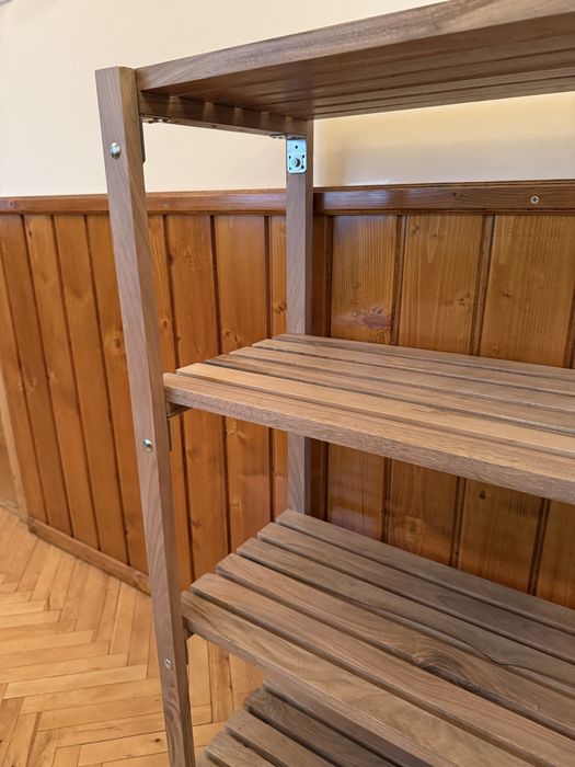 Raft din nuc masiv, design minimalist