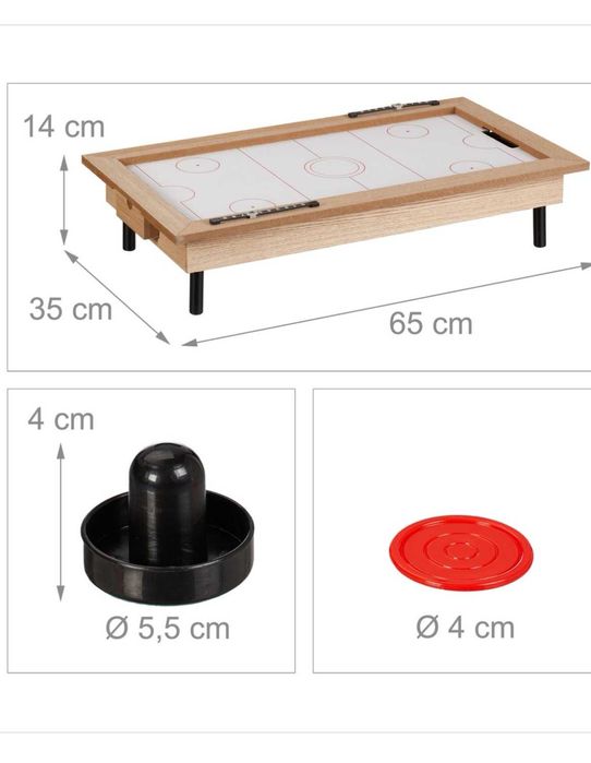 Въздушен хокей Relaxdays - вкл. тласкач и шайба - за деца и възрастни