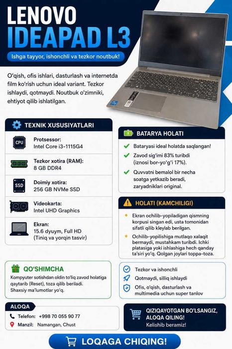 Lenovo IdeaPad L3 15ITL6 (Platinum Grey)