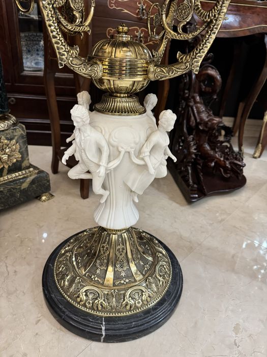 Masa cafea- portelan- bronz - marmura