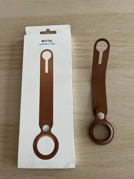 AirTag Leather Loop Saddke Brown