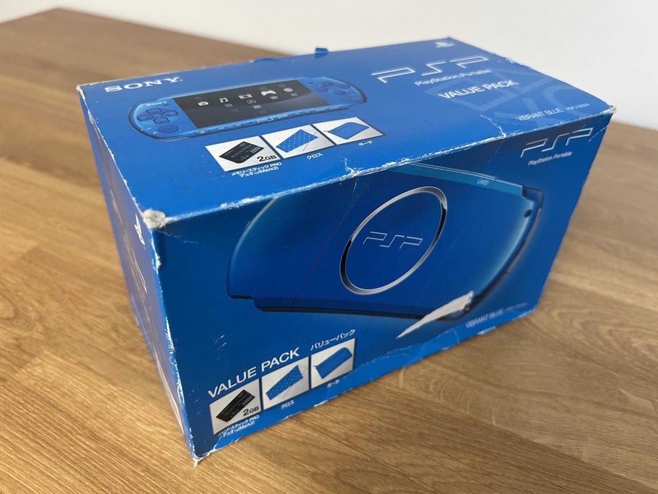 PSP 3000 Vibrant Blue FULL BOX ca noua — set original Sony, garantie 1 an
