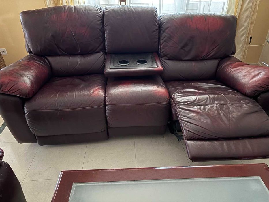 Кожена холна гарнитура (два дивана + фотьойл) – Естествена кожа