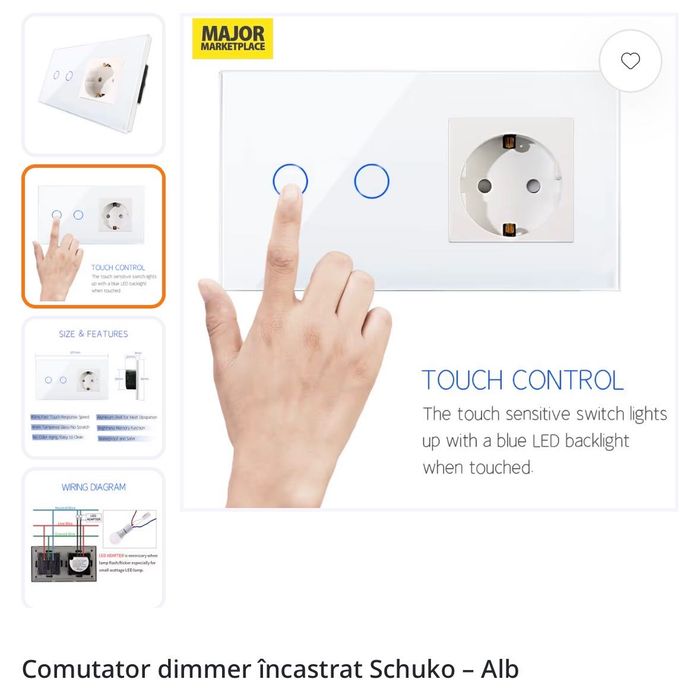 Vand intrerupatoare touch, wifi si prize de sticla
