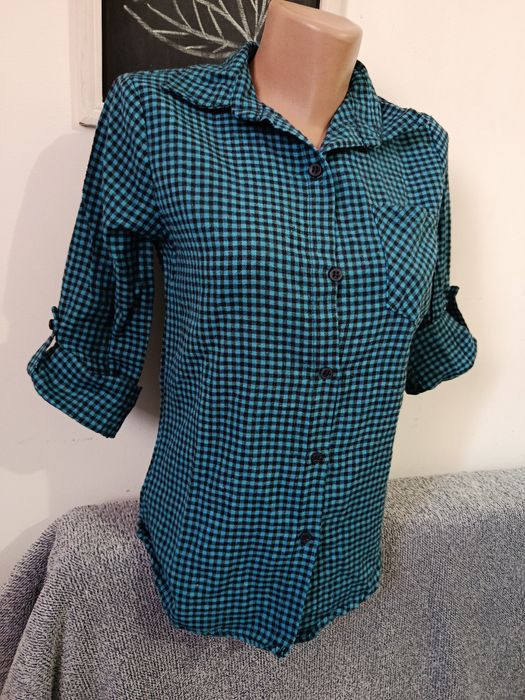 Cămașă nouă albastru pătrățele mărimea S office Punk Rock style