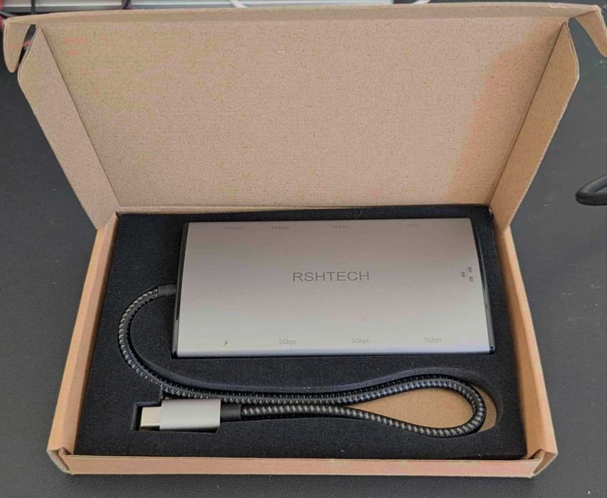 RSHTECH 10Gbps USB C хъб, 7-в-1 USB C многопортов адаптер с 4K HDMI