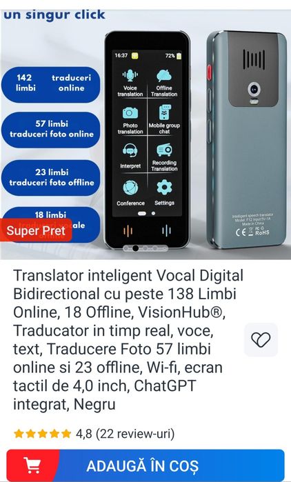 Translator inteligent, 138 limbi
