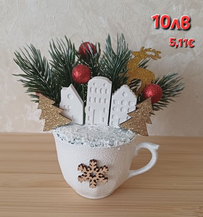 Коледни декорации с елхи от плат и др.