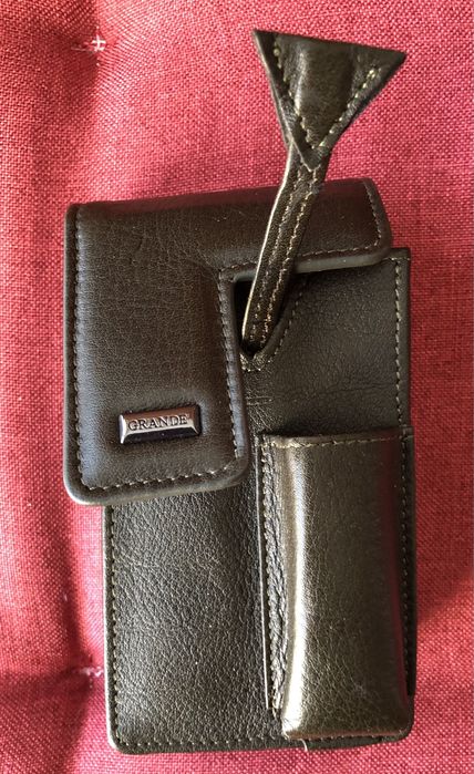 Нов калъф за цигари и запалка от естествена кожа