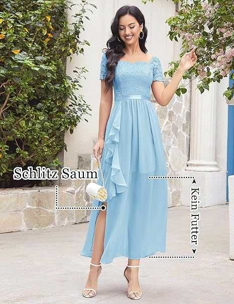 Елегантна дамска рокля Wedtrend, размер S, дълга дантелена рокля