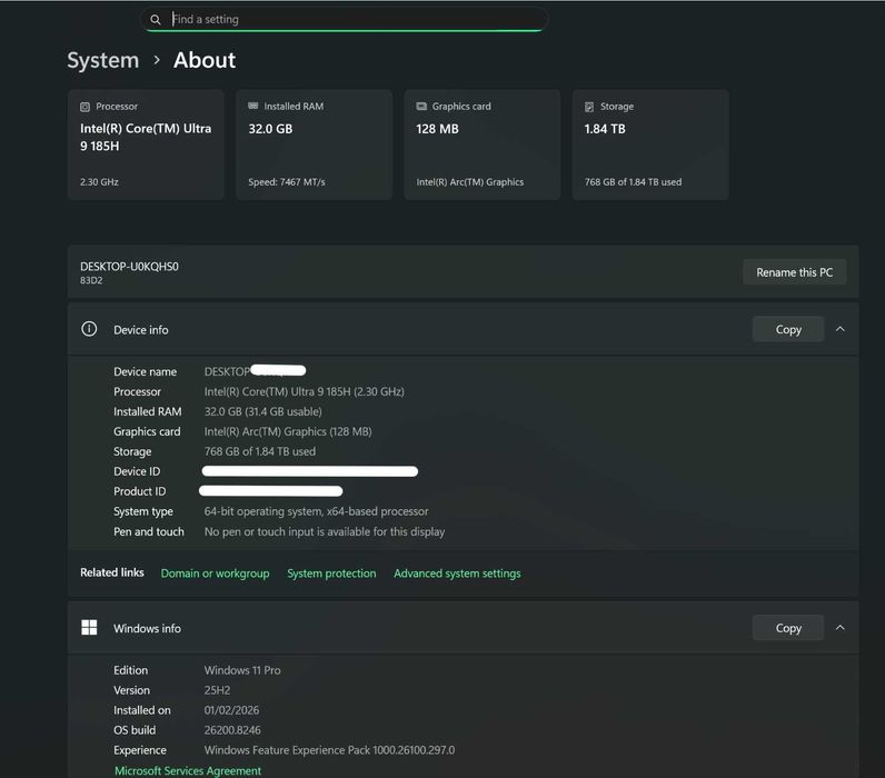 Laptop Lenovo Ideapad Pro 5 14IMH9, Intel Core Ultra 9, 32GB, 2TB SSD
