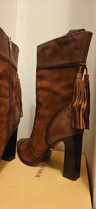 Cizme dama Tamaris,piele intoarsa, toc 10cm, 40,in cutia lor originala