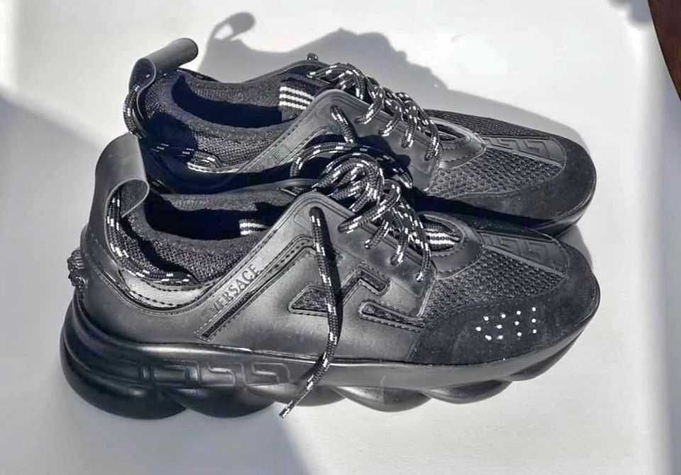 Adidasi Versace full black dama si barbati