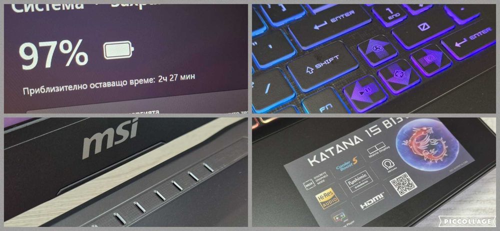 НОВ RTX4070 | i7 |QHD 165hz|512GB SSD|16RAM лаптоп msi мси katana