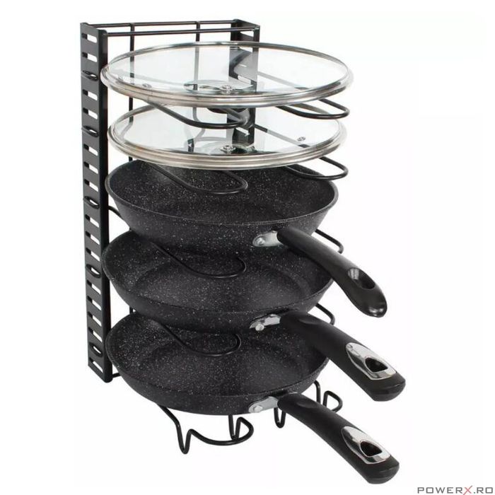 Suport, organizator pentru depozitarea tigailor, oalelor, capacelor,