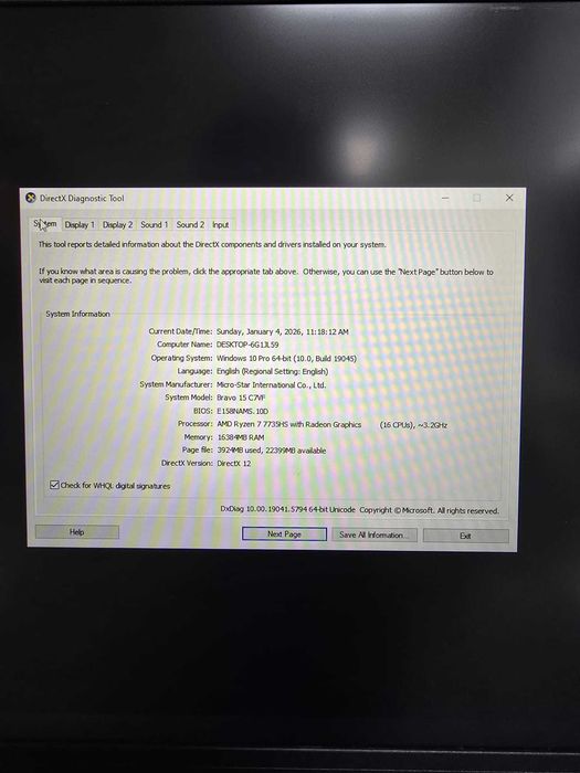Laptop MSI Thin 15 Ryzen 7 7735HS 16GB RTX 4060 / 97678