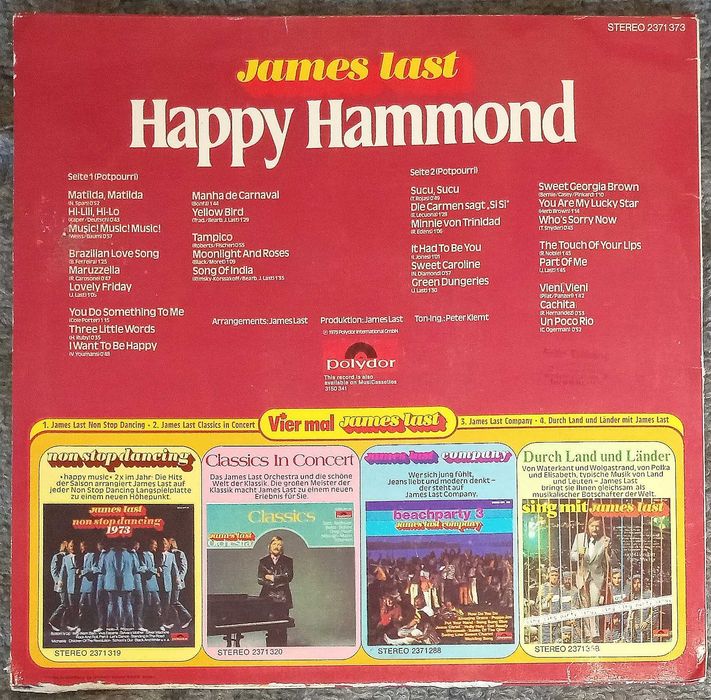 Грамофонна плоча James Last "Happy Hammond".1973. Polydor, Германия