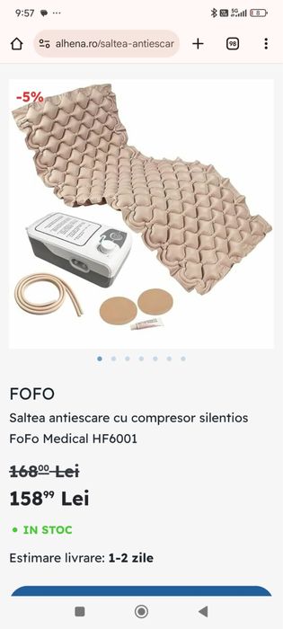 Saltea pentru drenaj limfatic, masaj pentru spate, 6 camere