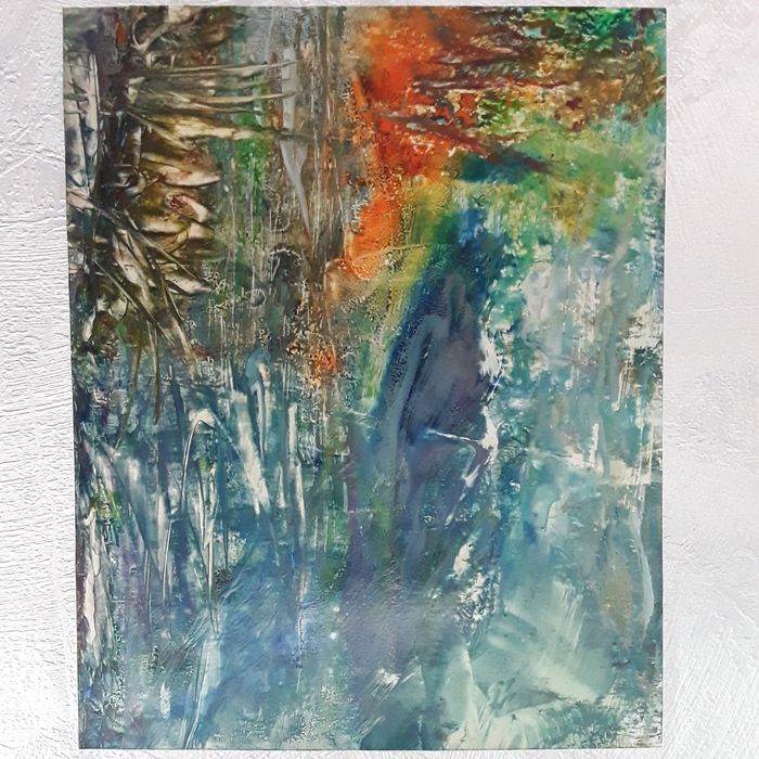 Энкаустика, восковые краски, ватман, 30×25.