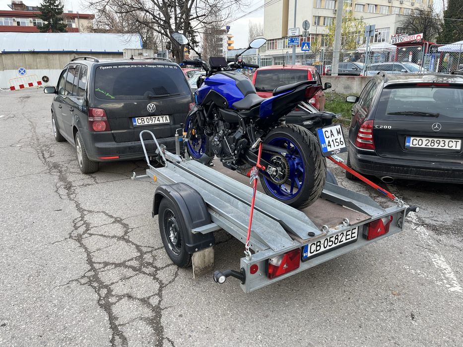 Превоз на  Мотори,АТв-та,Моторни шейни и товари с ремарке в цялата