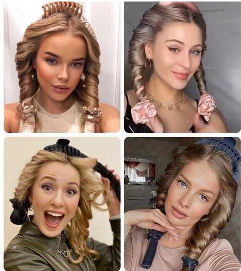 Сатенен ролер и скрънчита за коса ленти за къдрене къдрици лента