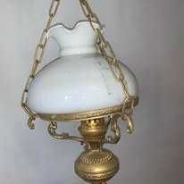 Candelabru terasa din bronz cu abajur de sticla murano