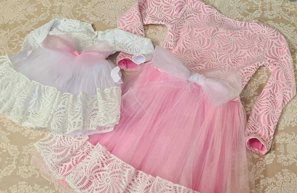 НОВА официална рокля с дантела и тюл