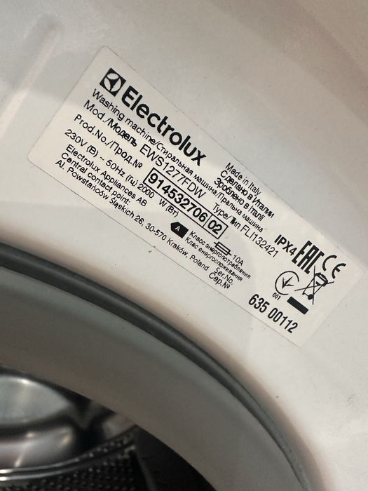 Стиральная машина Electrolux