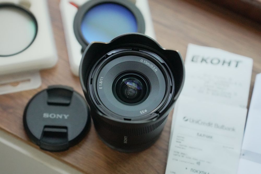Обектив Sony 11mm 1.8 нов+филтри