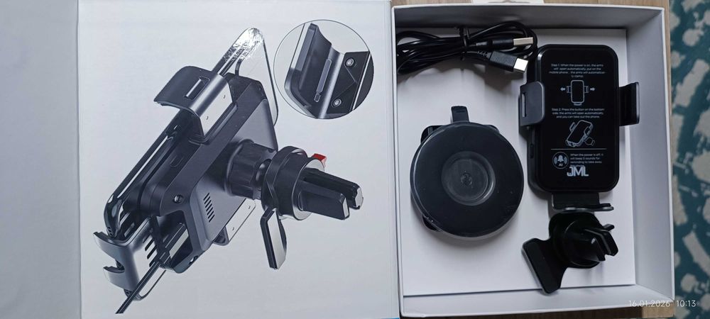 Lot Suporti Auto cu incarcare wireless,grila ventilatie si ventuza 15W