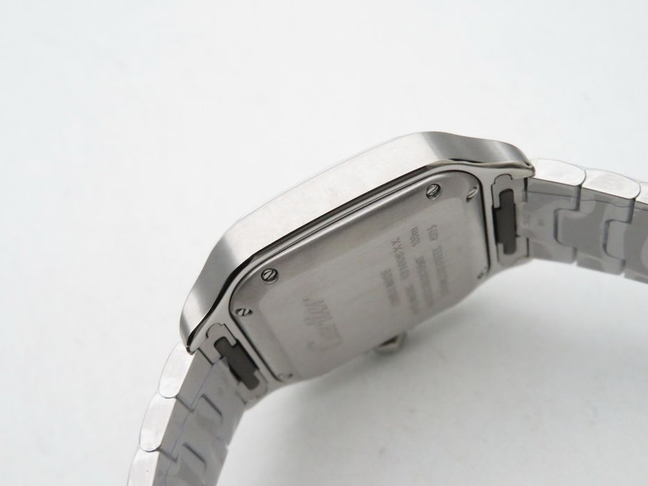 Cartier Santos de Cartier 35mm дамски - бял циферблат, стоманена гривна, QC снимки