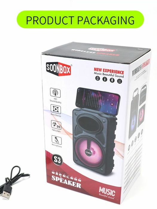 БЕПУЛ Доставка, Янги  Bluetooth караоке Колонка Soonbox S3  kalonka