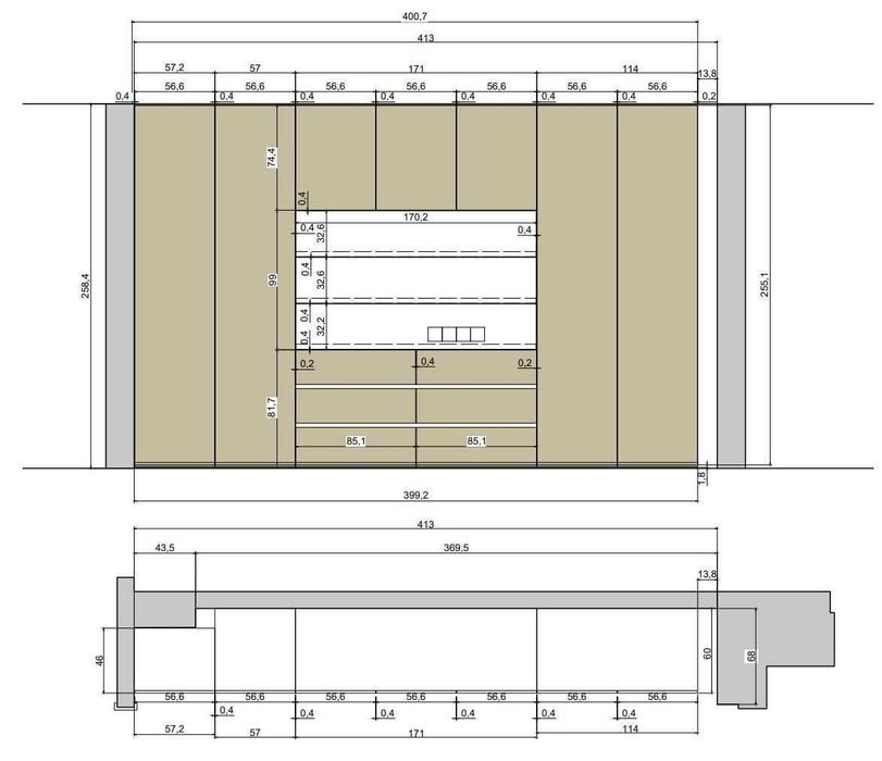 Гардероб със скрин
