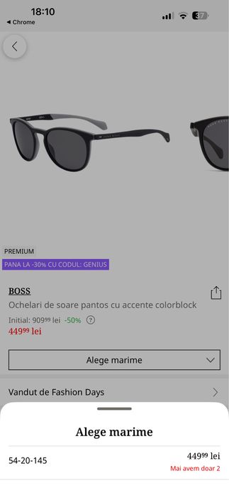 Ochelari de soare Hugo Boss - noi