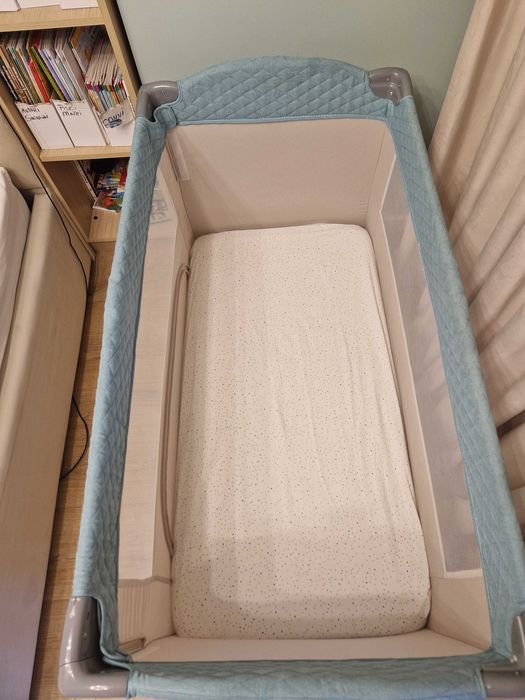 Pătuț pliabil co-sleeping Cangaroo Indiana, cu saltea de cocos