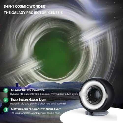 Нов 3D галактика прожектор със звезди и черна дупка нощна лампа стая