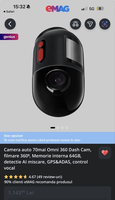 Camera auto 70mai omni 360