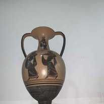 Vaza din lut cu doua manere decor