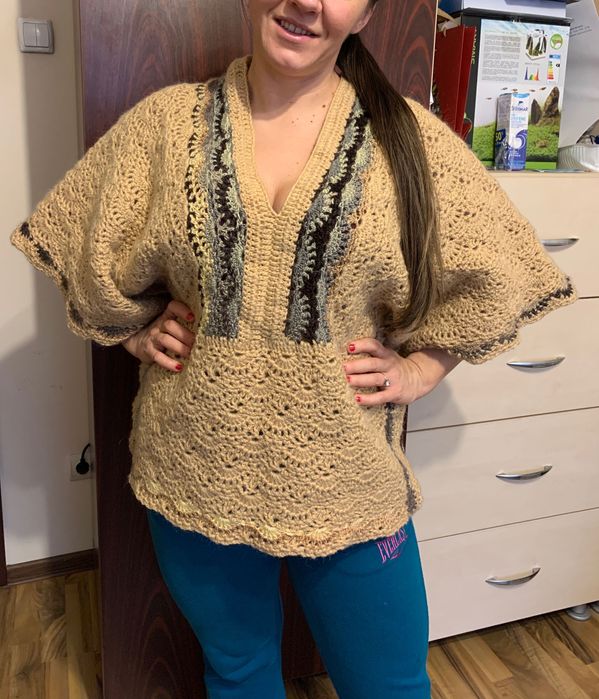 Bluza crosetata tip rustic maramuresan