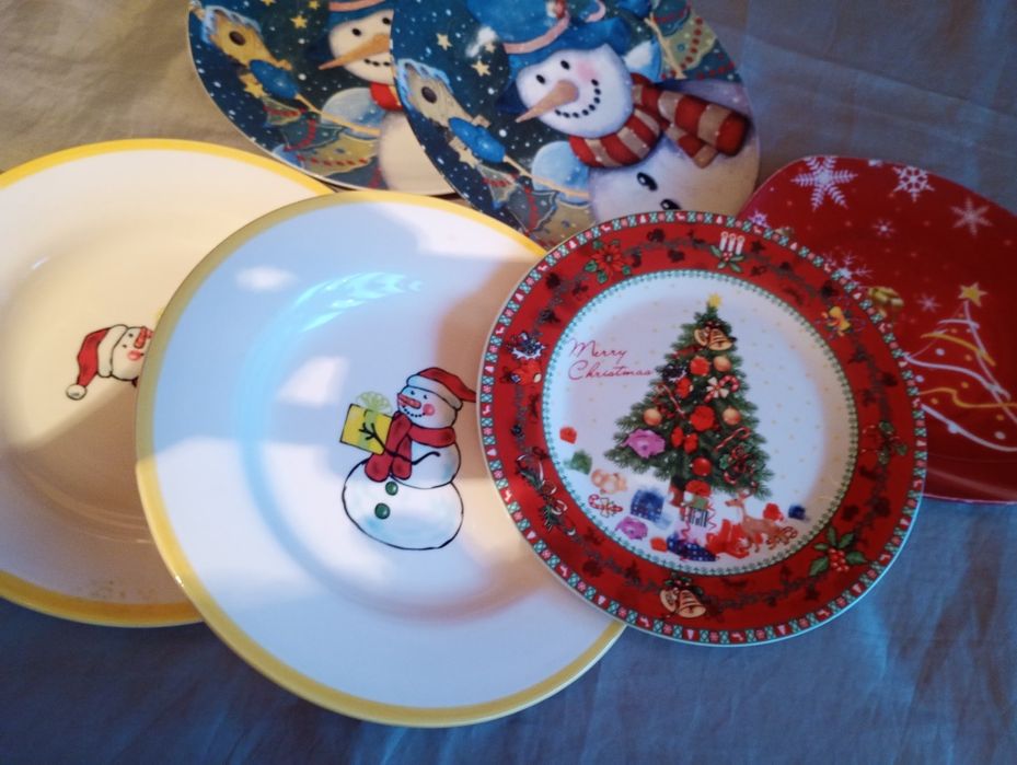 Бълг.порцелан, 6 чинии, ножове,купи,винен сервиз