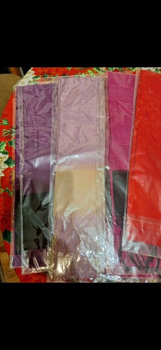 Шалове от сурова коприна с копринена органза