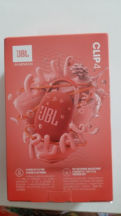 Boxa portabila JBL Clip 4, Bluetooth, IP67, 10H, Rosu, sigilata