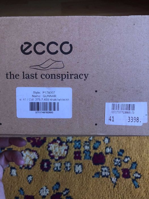 Vand sneakers Ecco, piele Maro, Mărimea 41, unisex, set complet